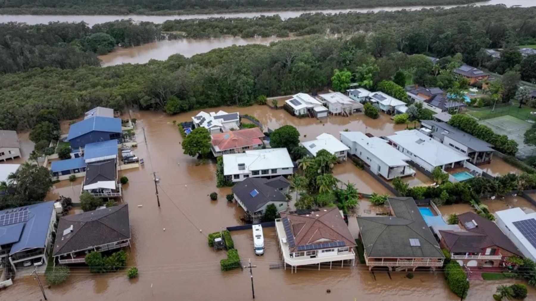 Inundaciones en los alrededores de Settlement Point Road en Port Macquarie, Nueva Gales del Sur, Australia, 22 de mayo de 2025. 