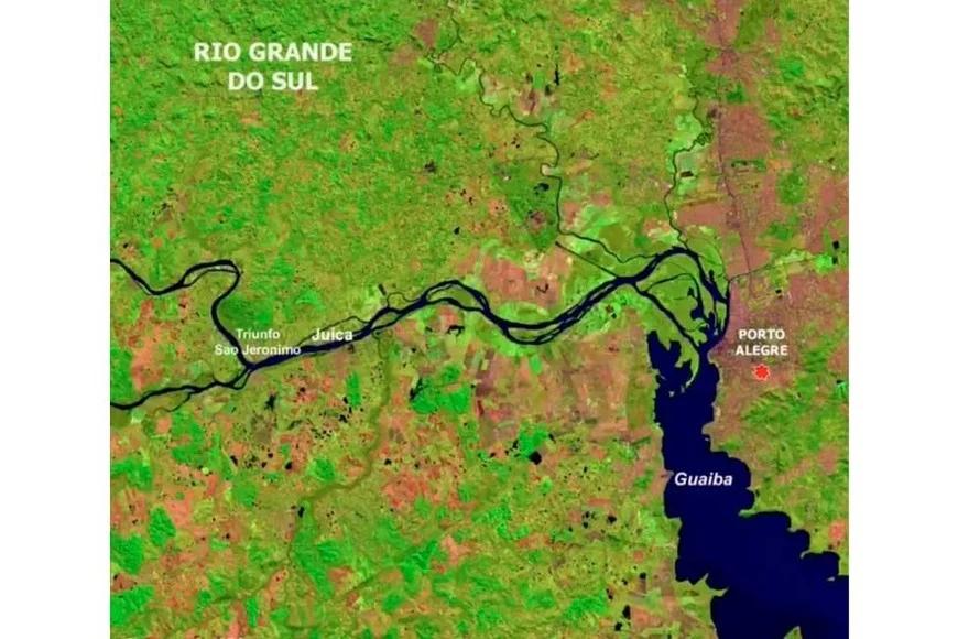 Los cursos normales de los ríos en el sur de Brasil antes de las inundaciones. Foto: Gentileza Metsul