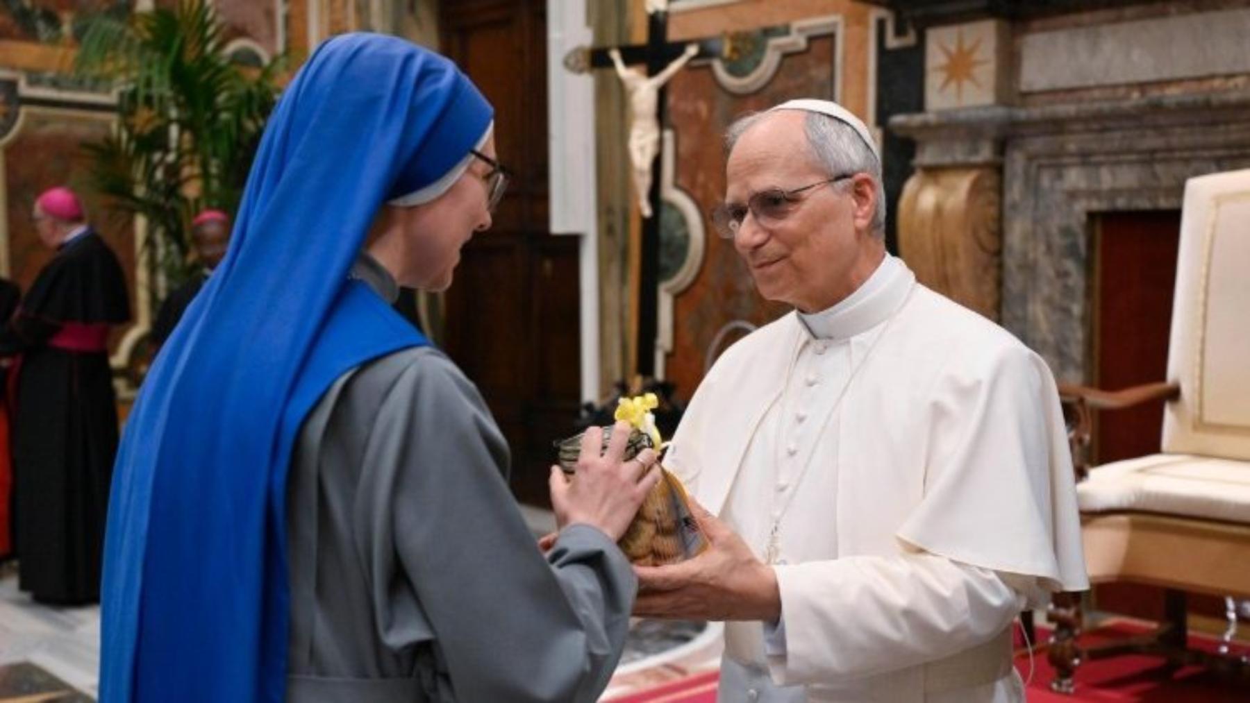 El Papa saluda a los participantes en la Asamblea General anual de las OMP. 