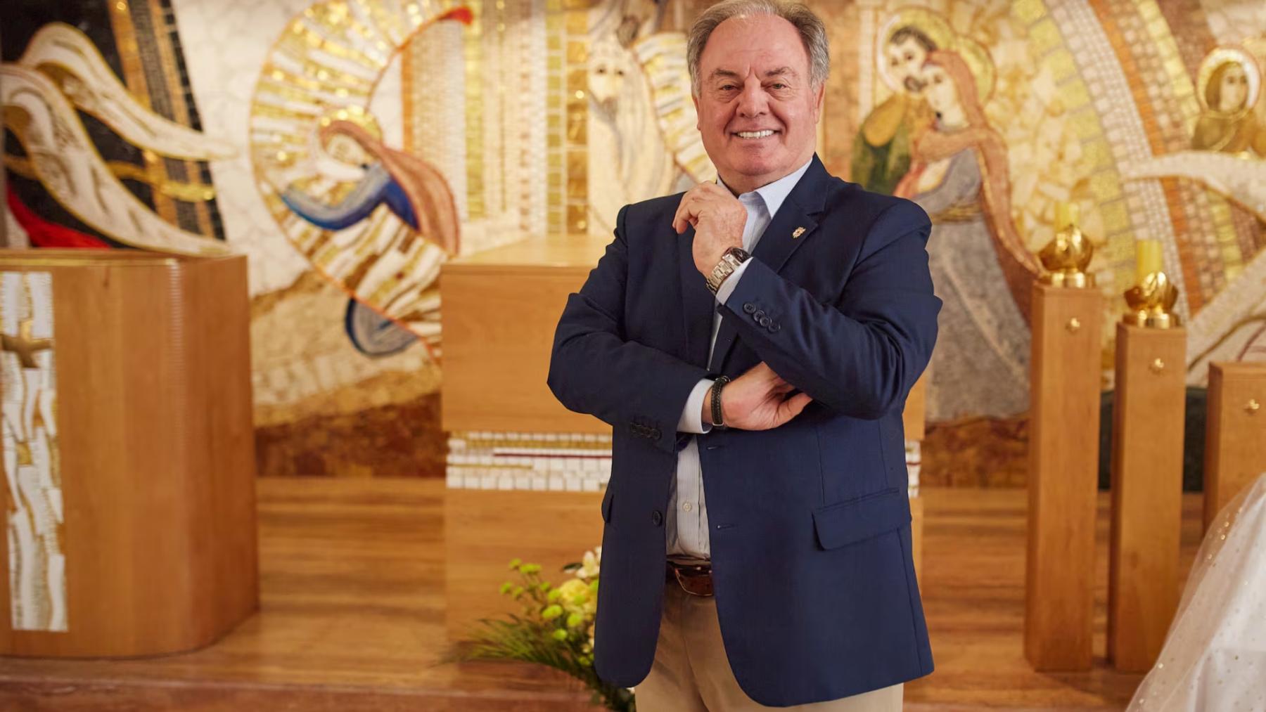 El padre agustino Pablo Larrán, en el Colegio Nuestra Señora del Consuelo, en Lima, el día 9 de mayo de 2025.